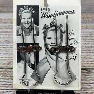 Vintage‎ 1944 Windjammer Piccadilly Scarf Pin Clip Set On Card Tempadilly